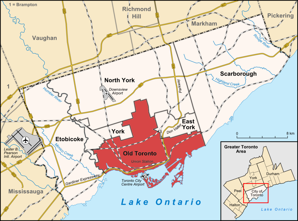 Boundaries of Toronto